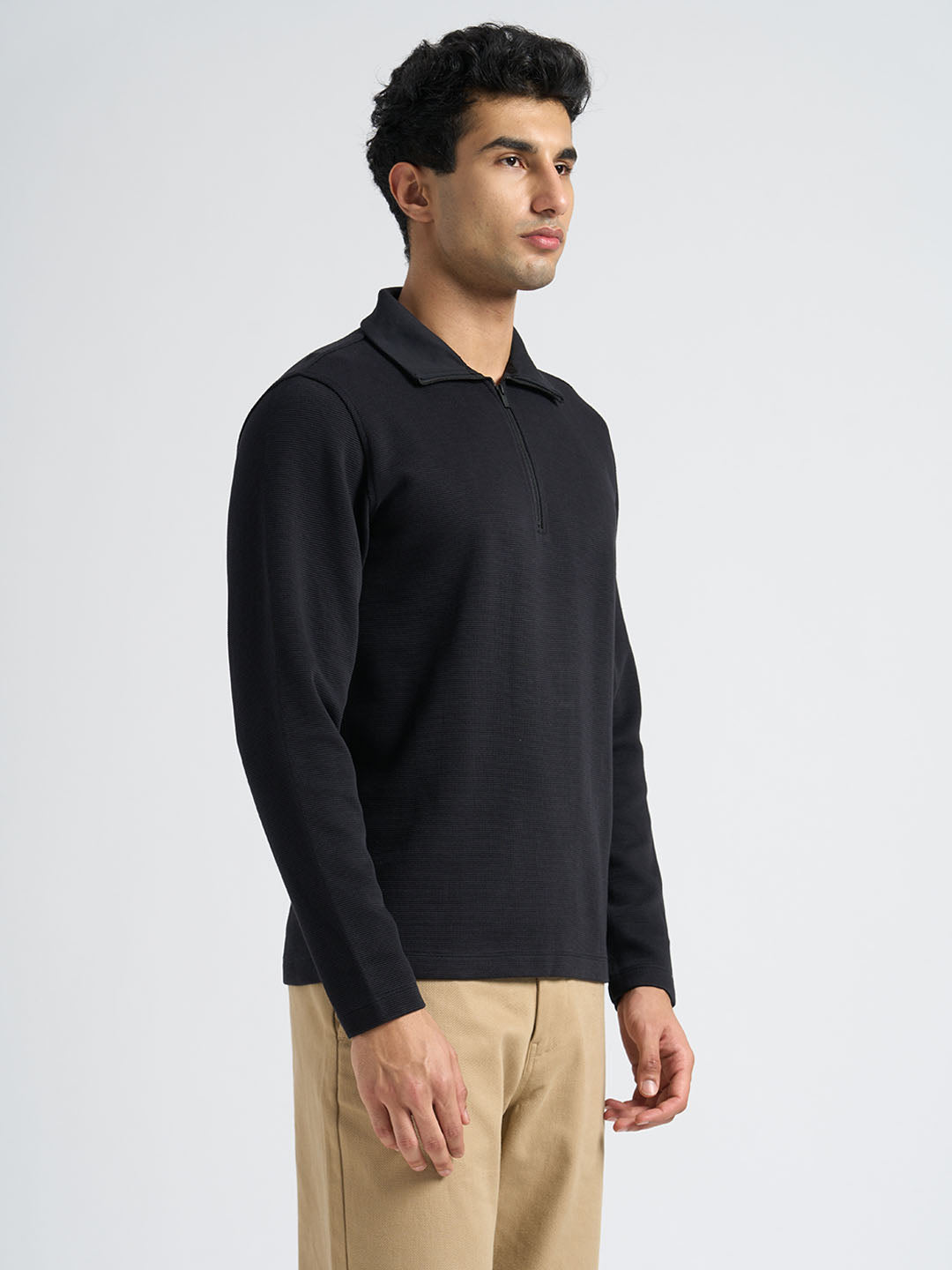 Cotton Blend Zipped Sweatshirt