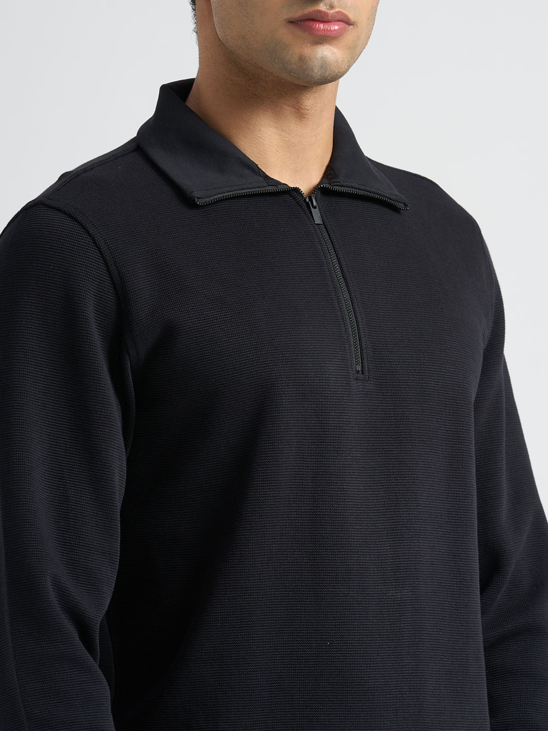 Cotton Blend Zipped Sweatshirt