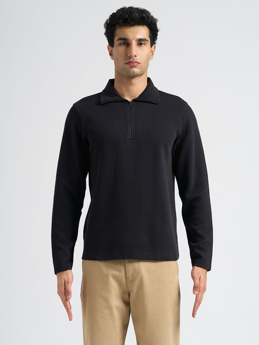 Cotton Blend Zipped Sweatshirt