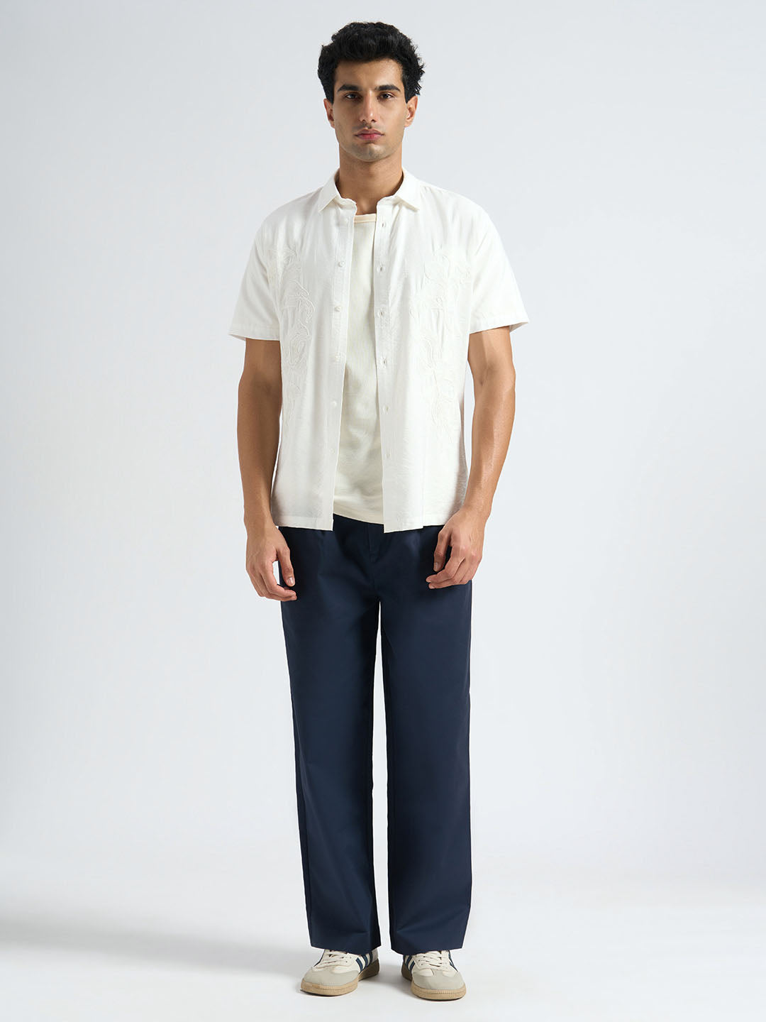Viscose Blend Embroidered Shirt
