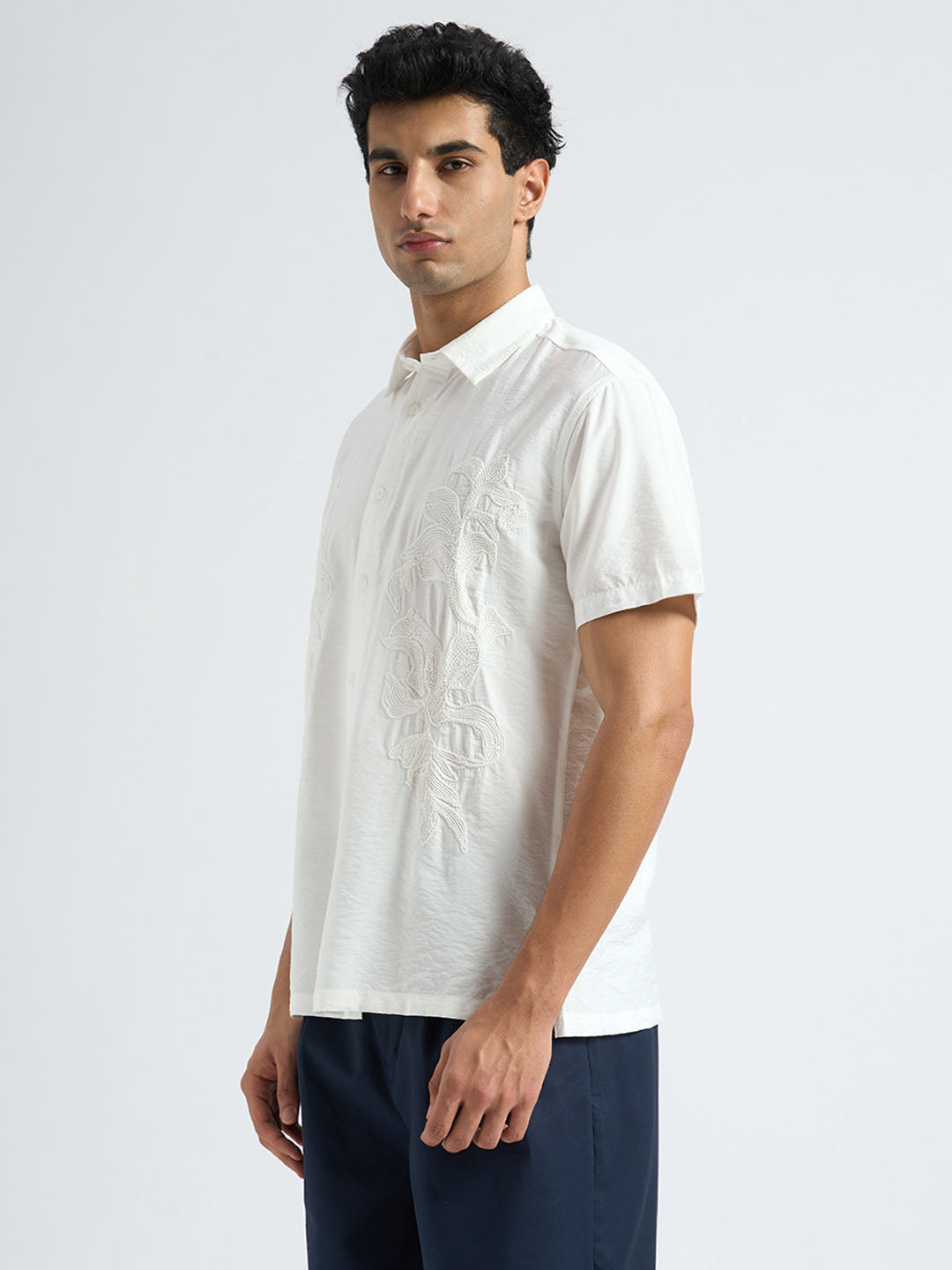 Viscose Blend Embroidered Shirt