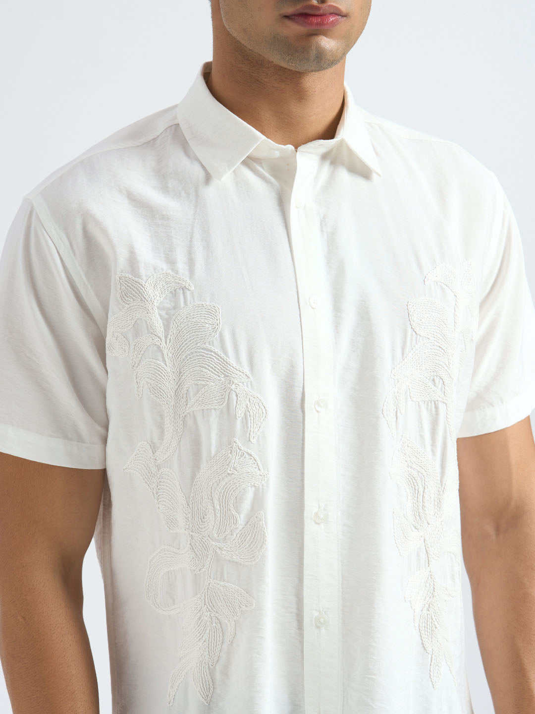 Viscose Blend Embroidered Shirt
