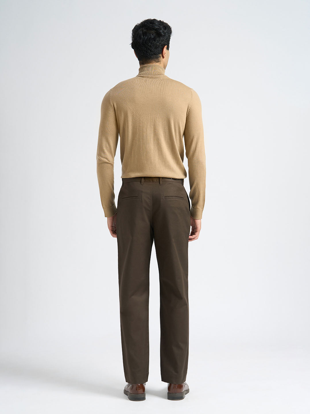 Dark Brown Straight Fit Chinos