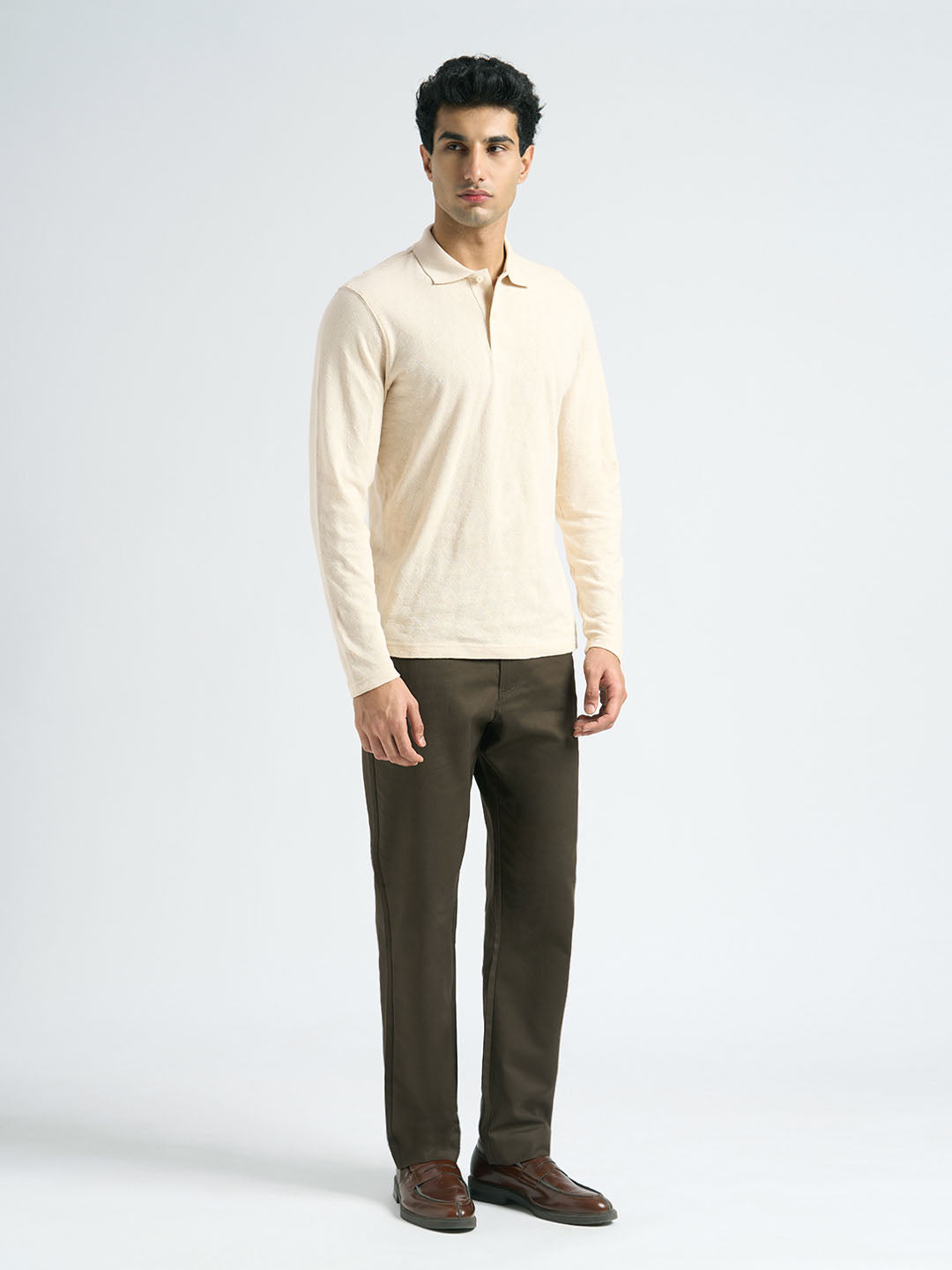 Organic Cotton Jacquard Polo - Off-White