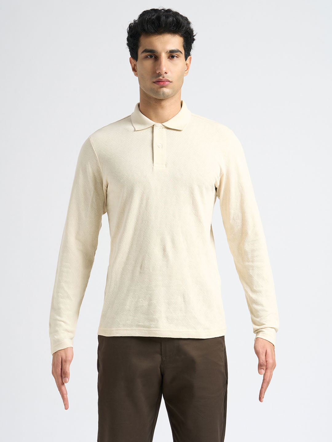Organic Cotton Jacquard Polo - Off-White