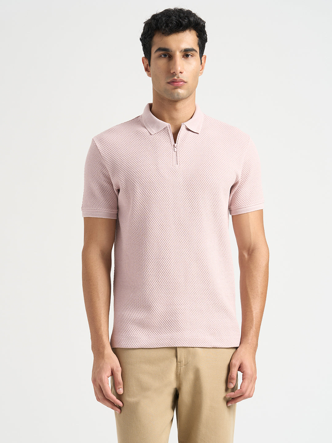 Cotton Zip Knit Polo