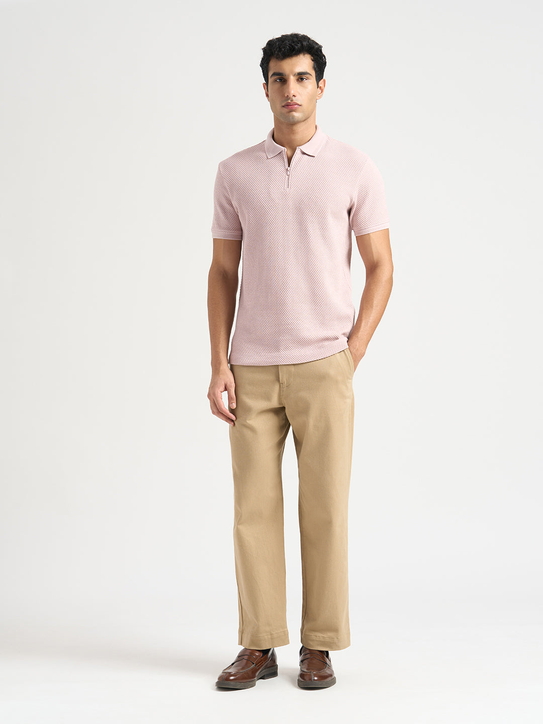 Cotton Zip Knit Polo