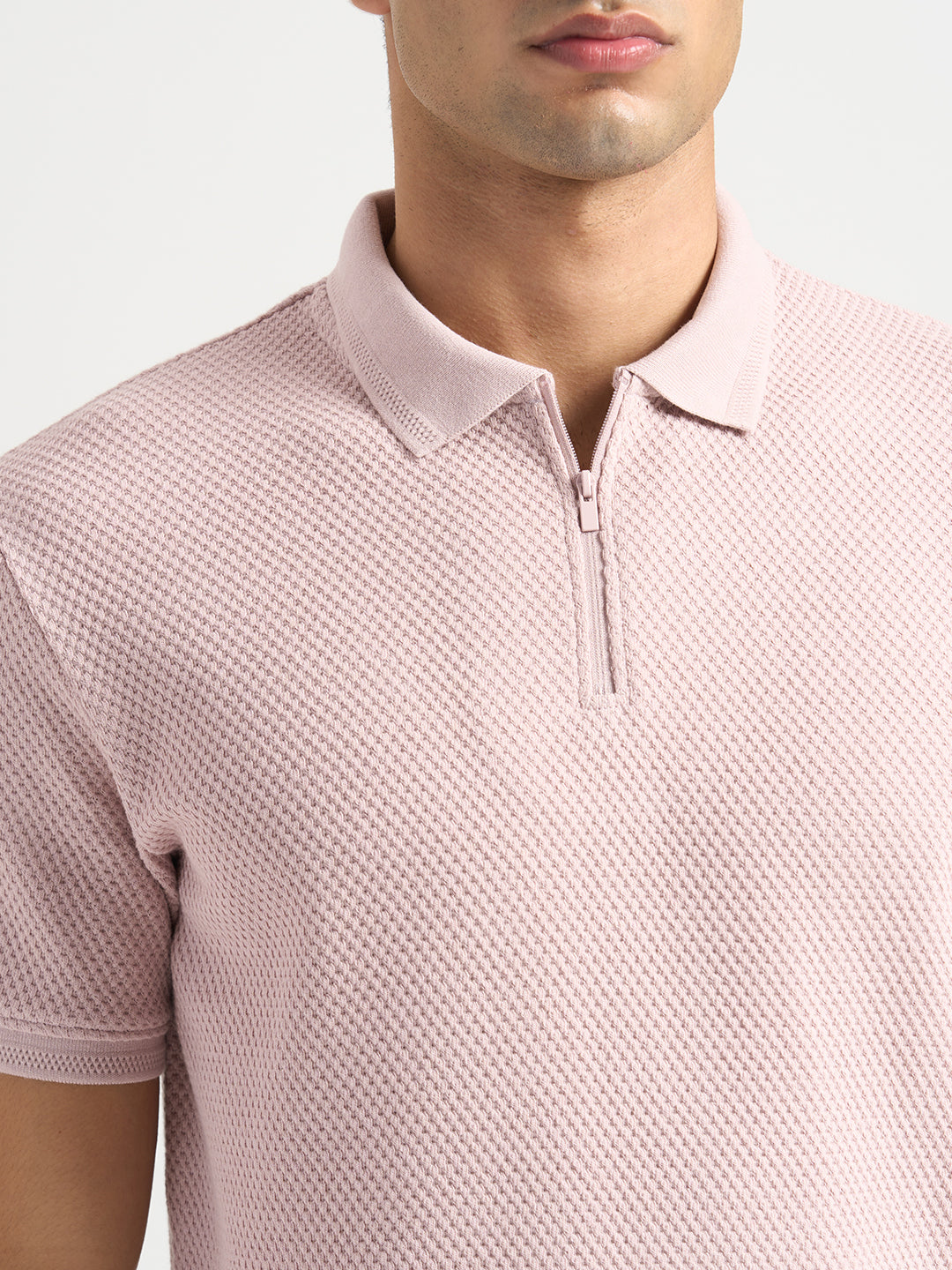 Cotton Zip Knit Polo