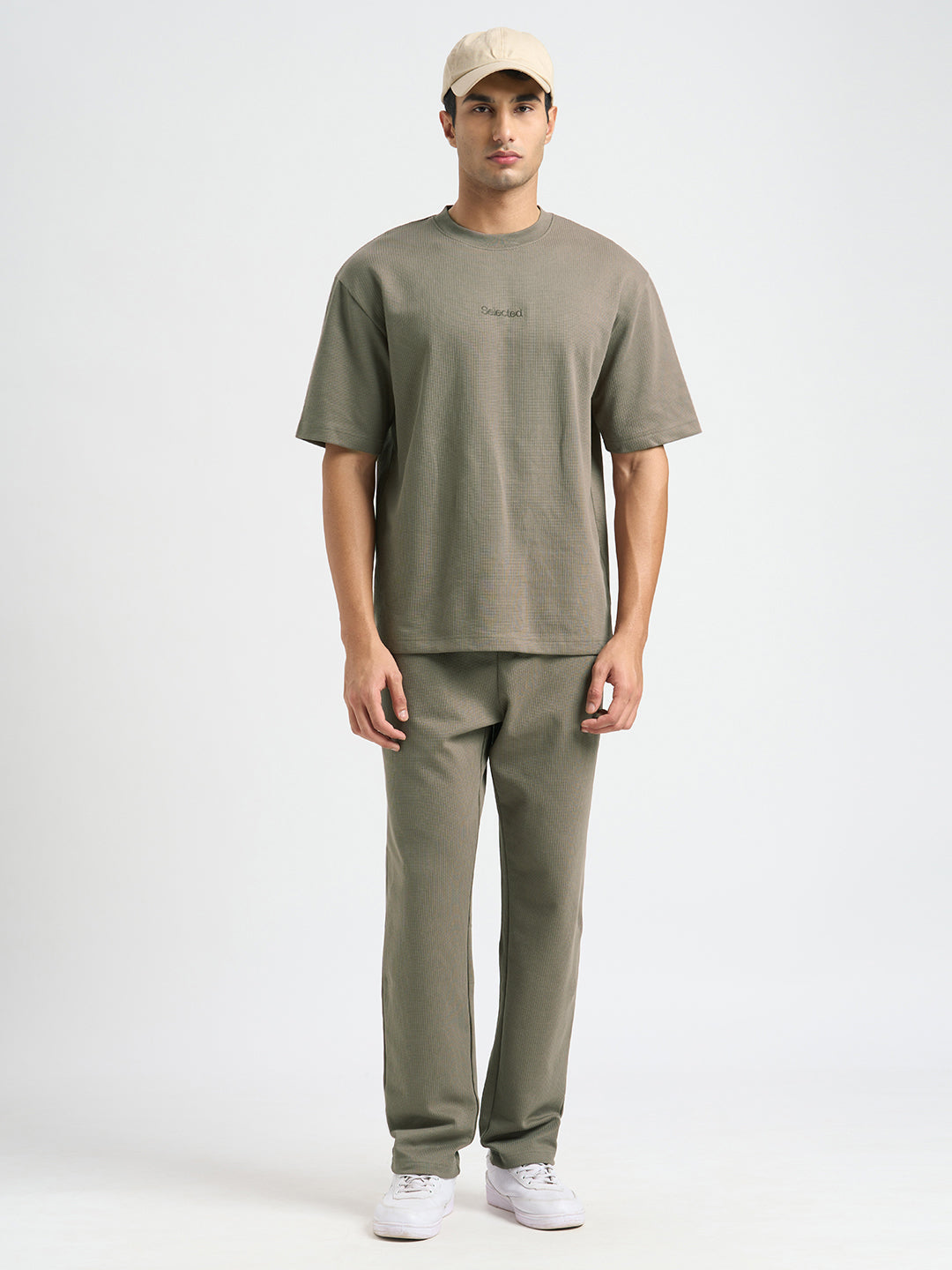 Structured Cotton Sweatpants - Brown