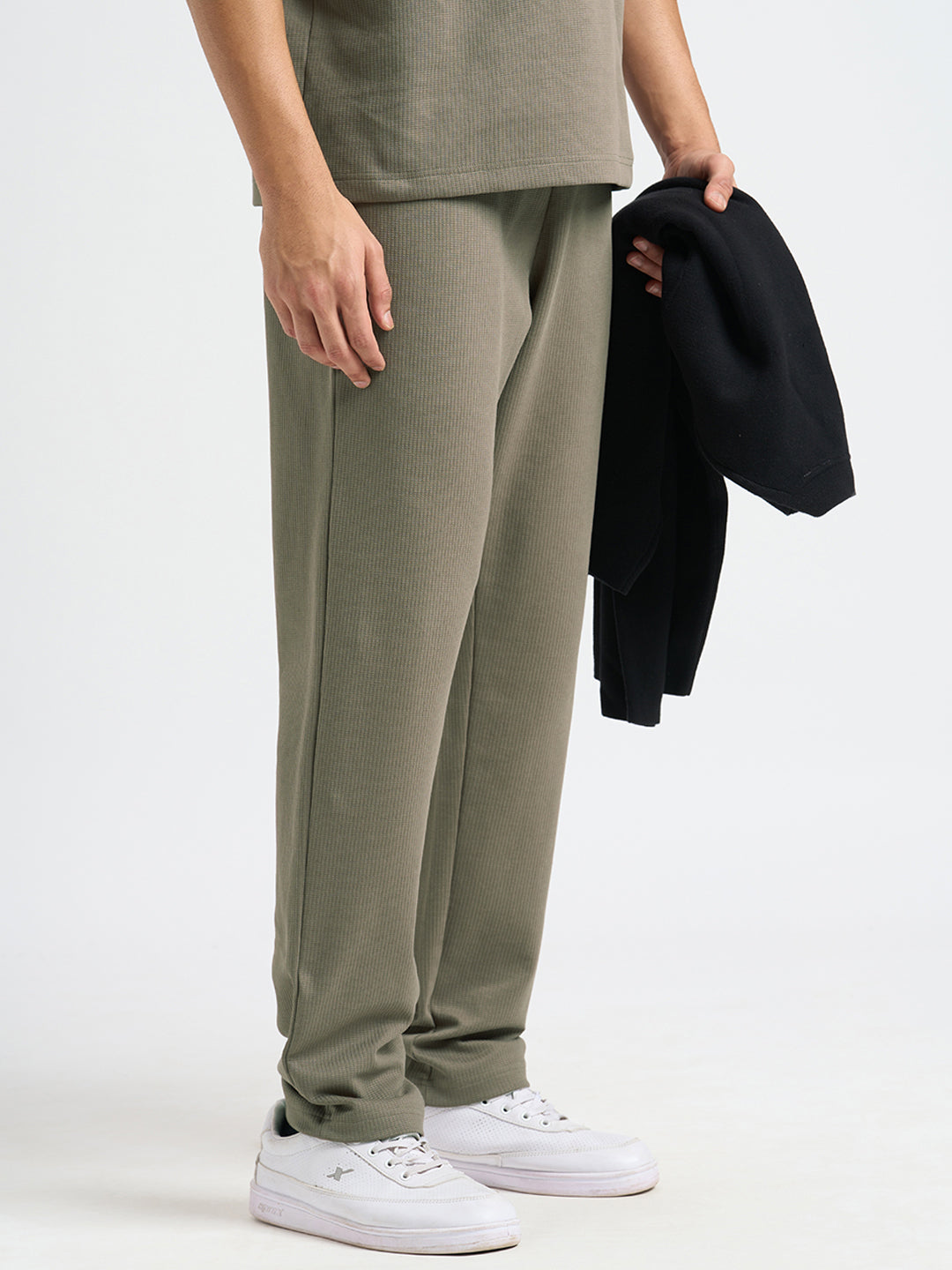 Structured Cotton Sweatpants - Brown