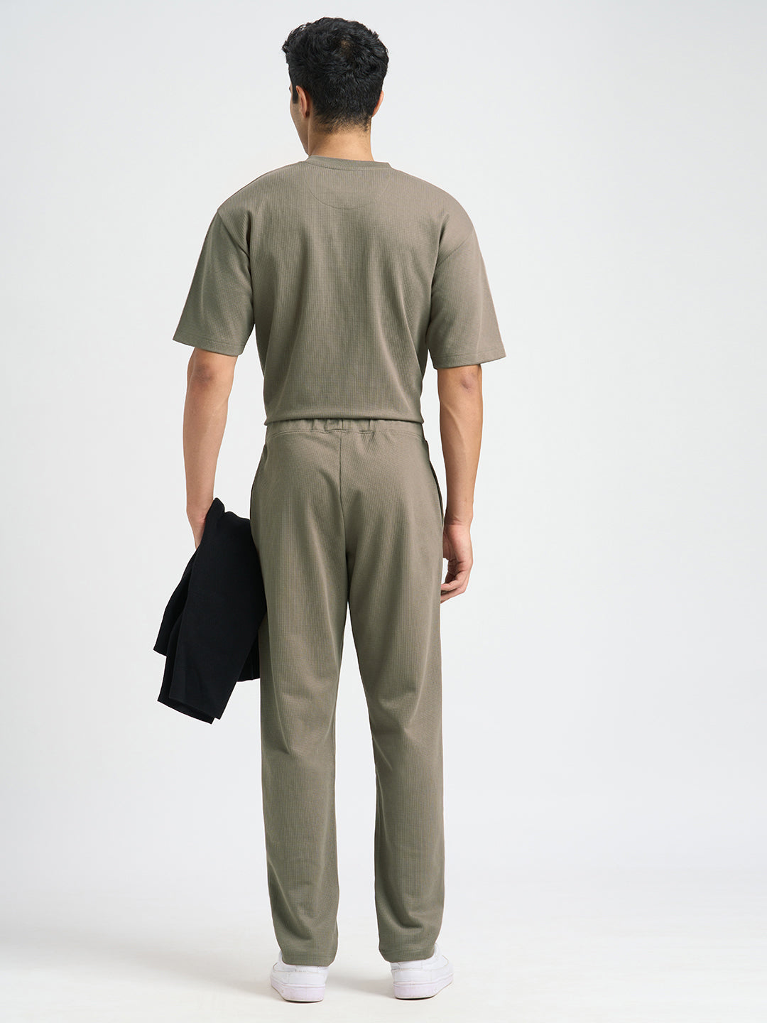 Structured Cotton Sweatpants - Brown