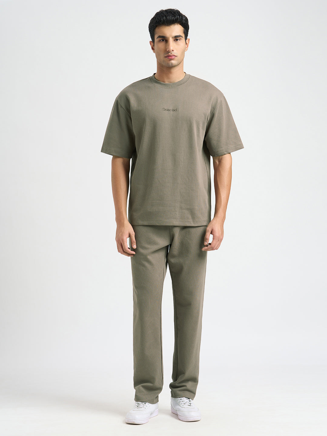 Structured Cotton Sweatpants - Brown