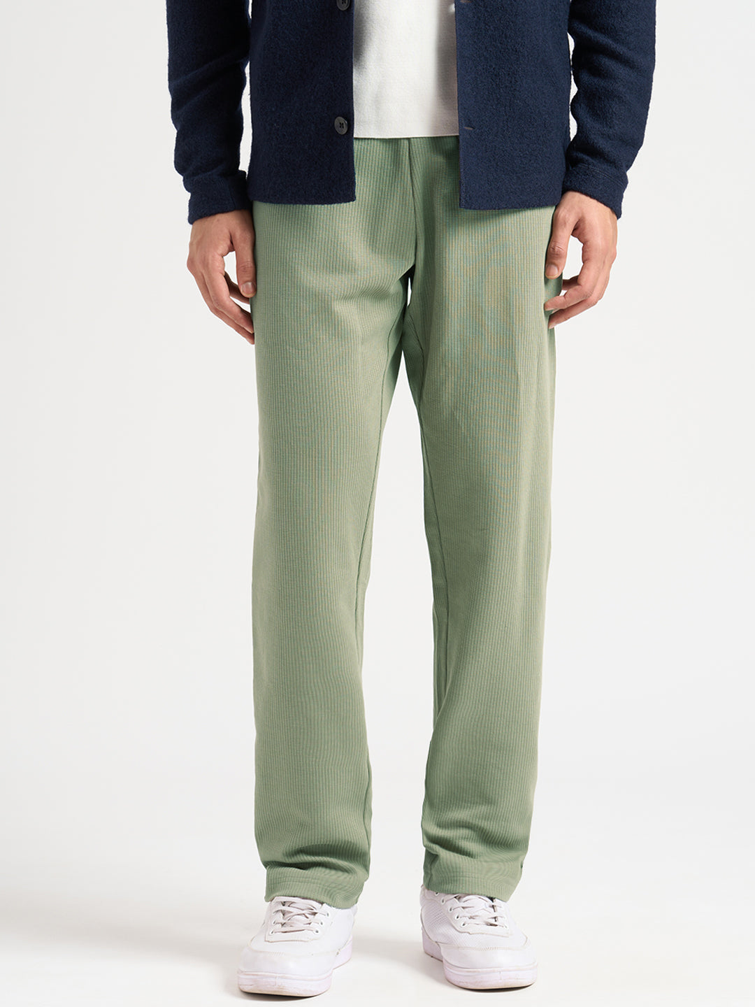Structured Cotton Sweatpants - Green