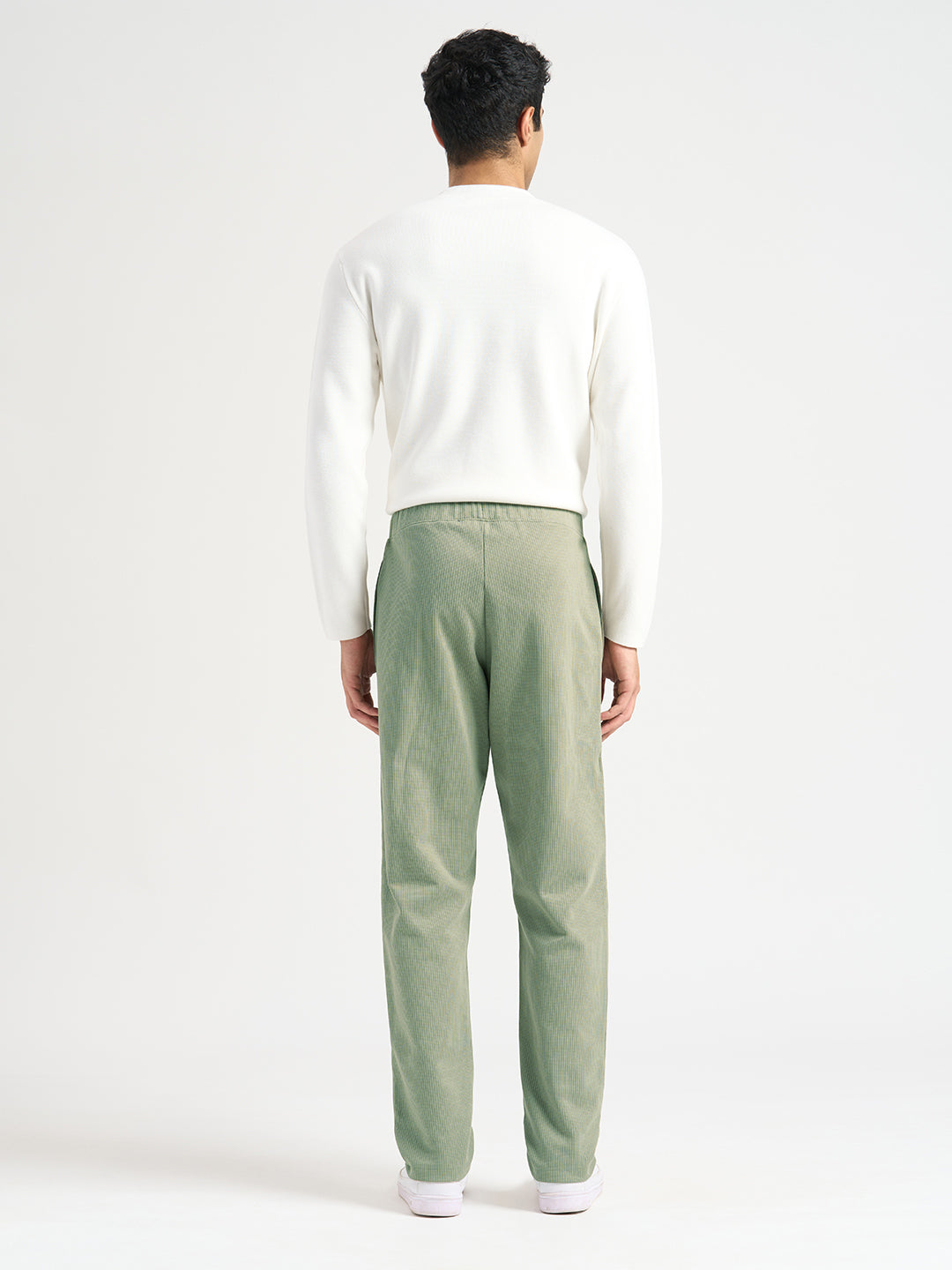 Structured Cotton Sweatpants - Green
