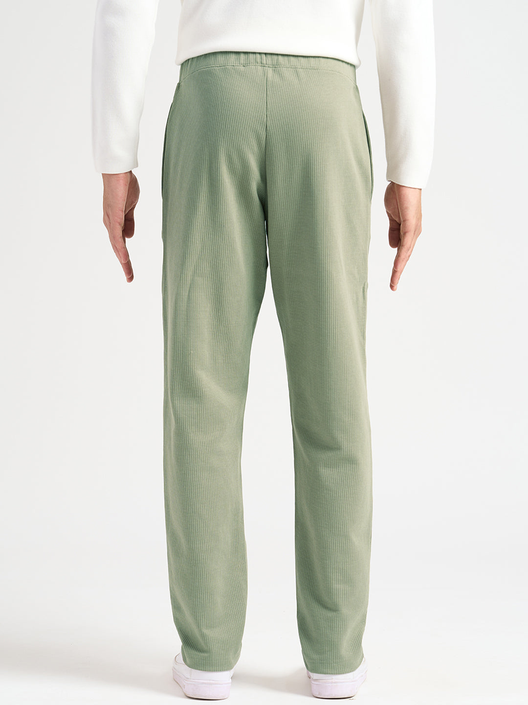 Structured Cotton Sweatpants - Green