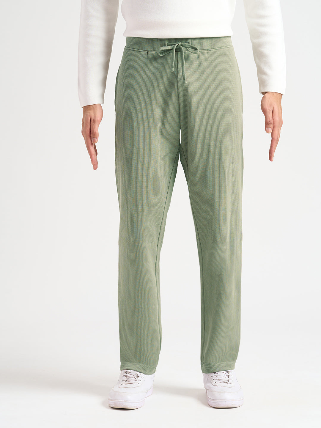 Structured Cotton Sweatpants - Green