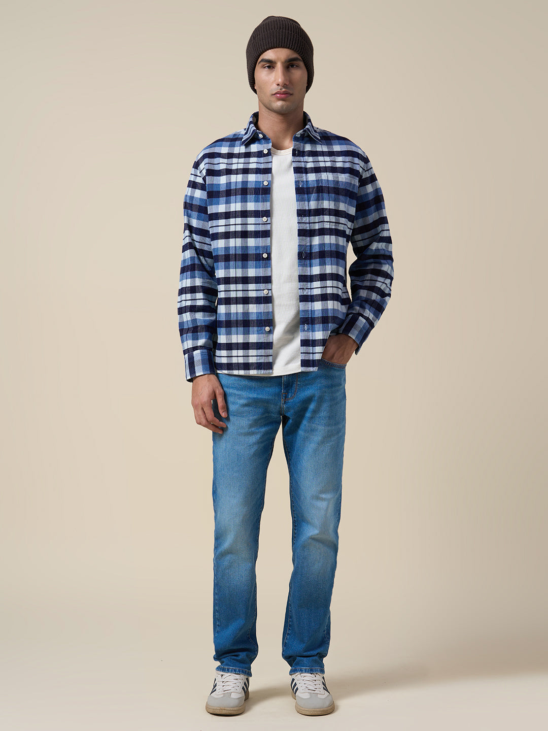 Check Spread Collar Shirt