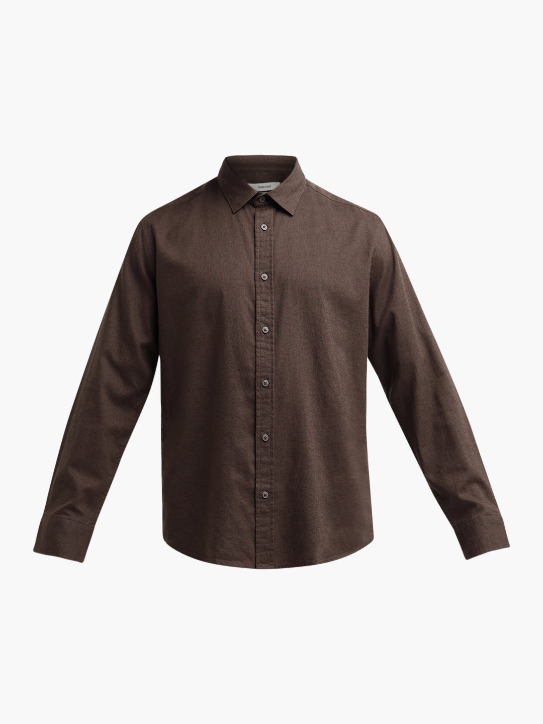 Dark Brown Linen Blend Shirt