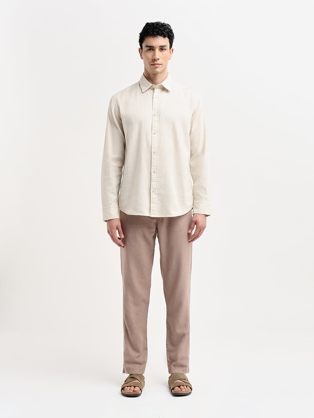 Beige Linen Blend Shirt