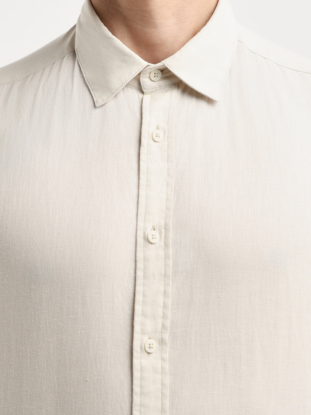 Beige Linen Blend Shirt