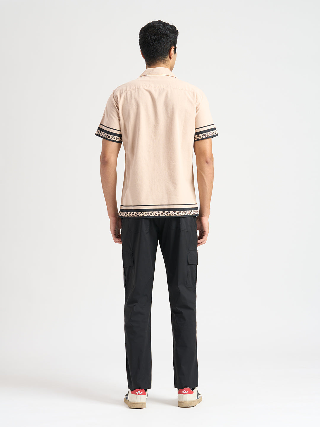 Beige Cotton Printed Shirt