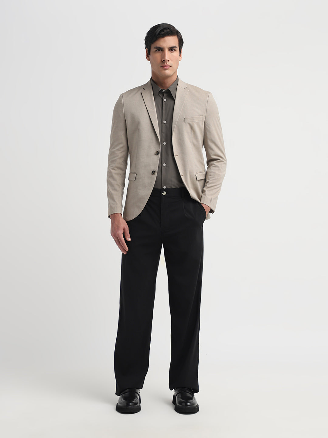 Dan Cotton Dobby Shirt - Brown