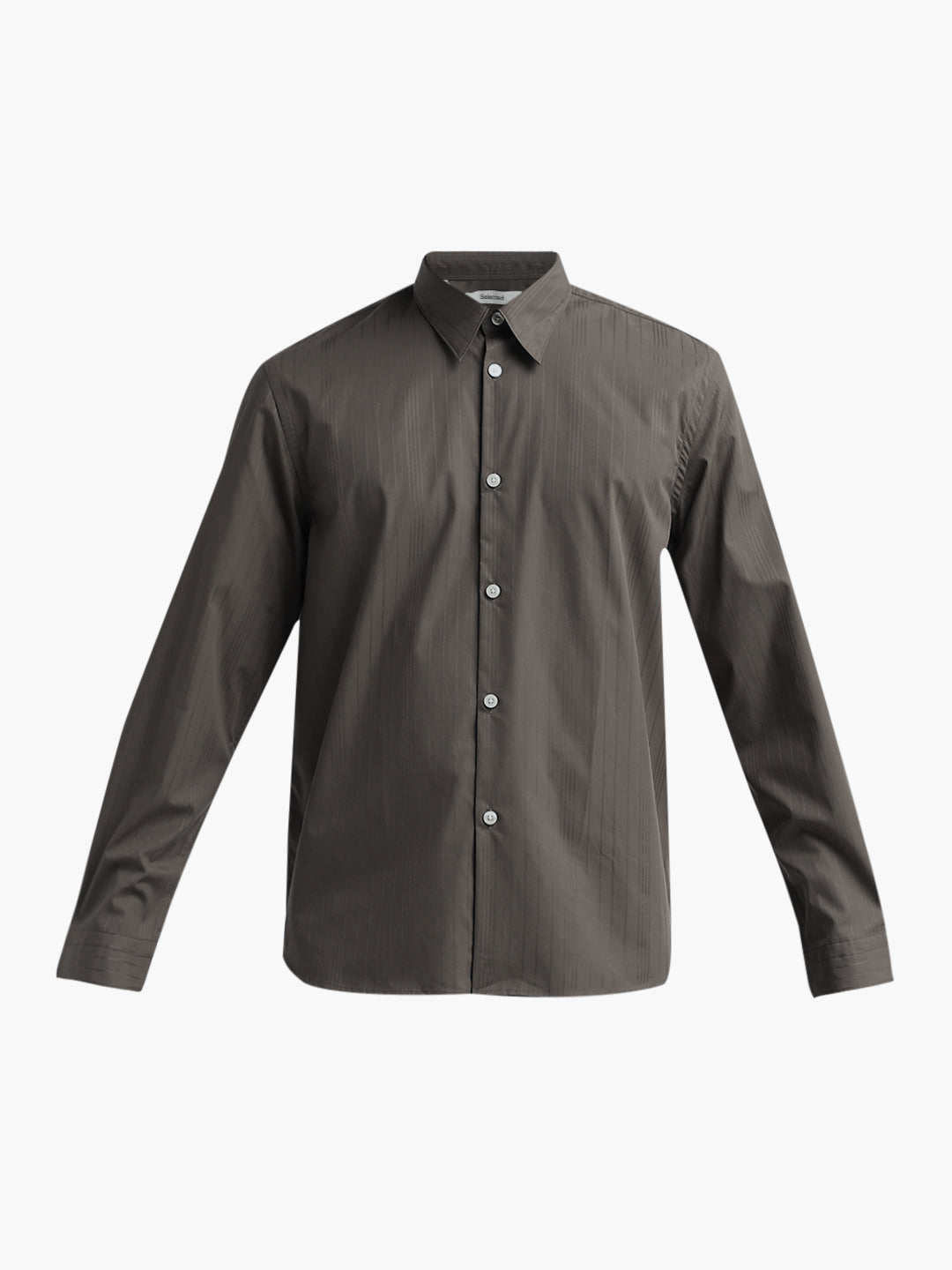 Dan Cotton Dobby Shirt - Brown