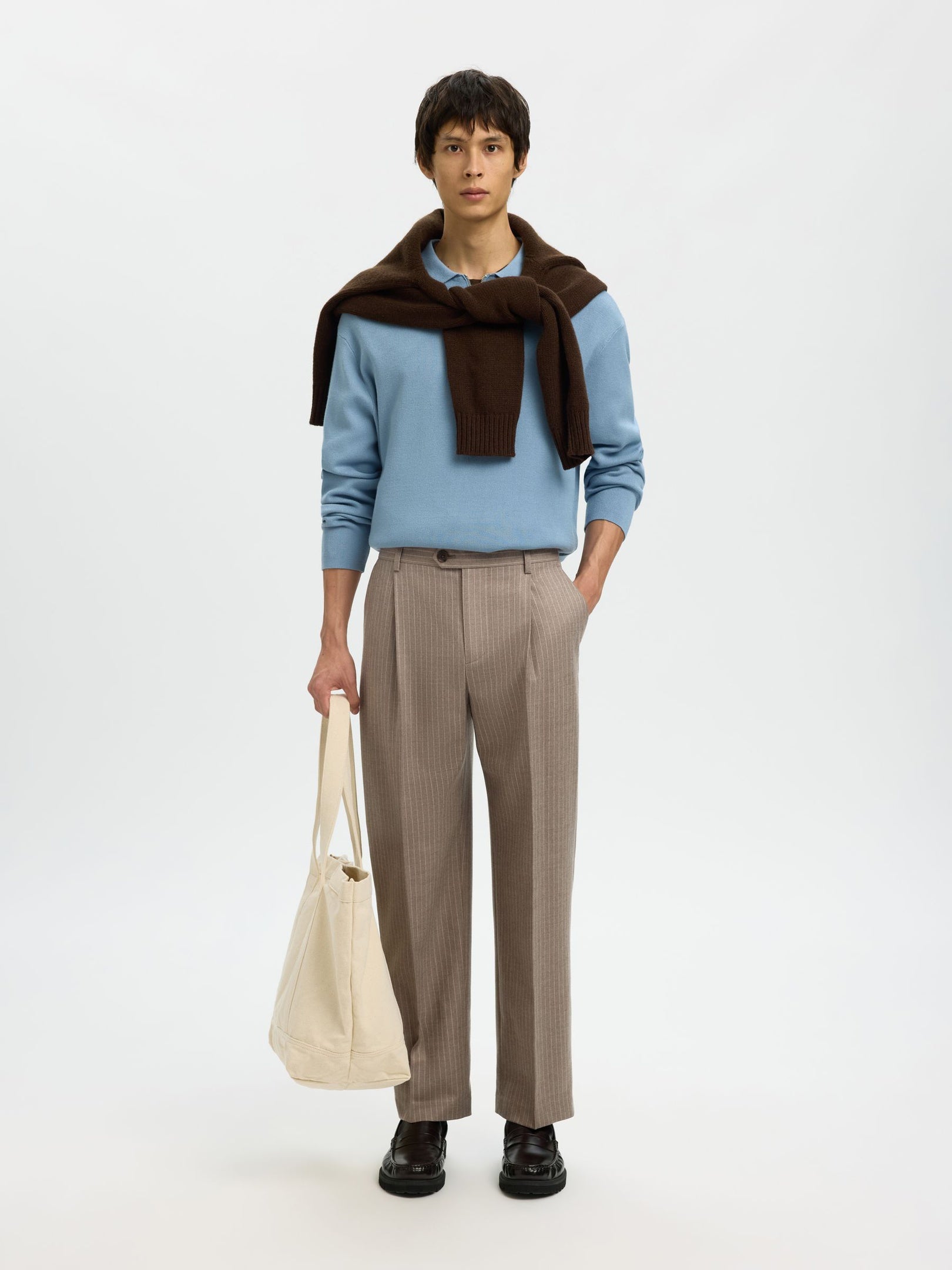 Loose Fit Otto Striped Pleat Pant