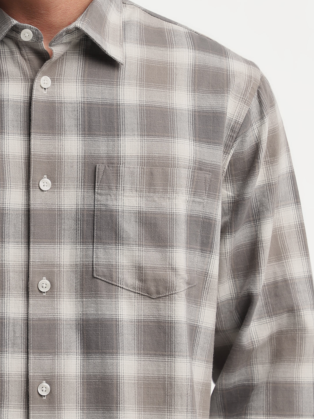 Spread Collar Check Shirt