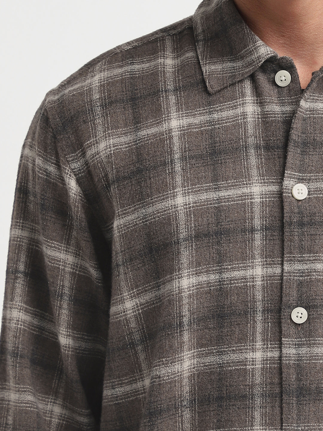 Mélange Edwin Check Shirt - Brown