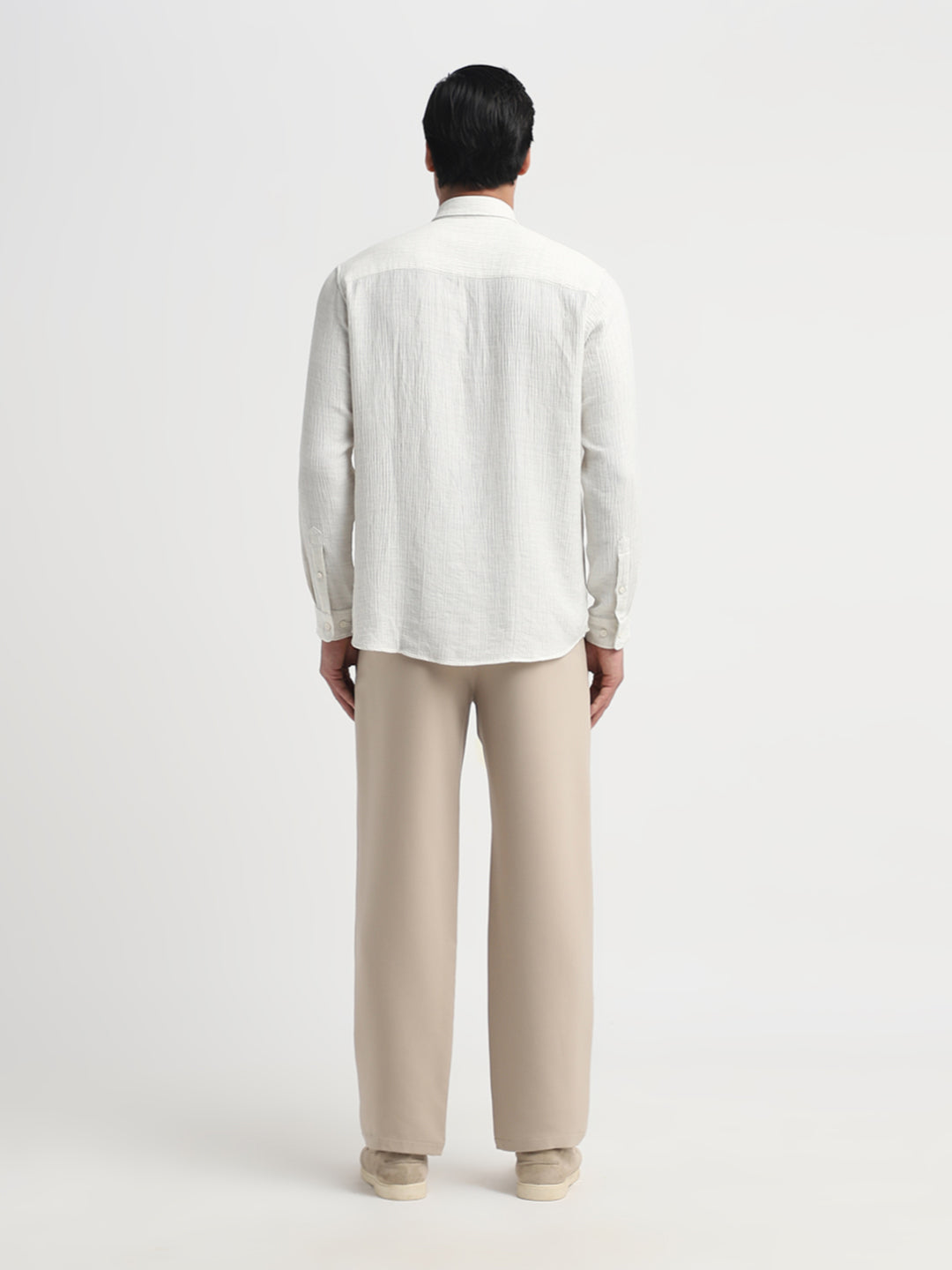 Regular Fit Full Sleeves Shirt - Bright White