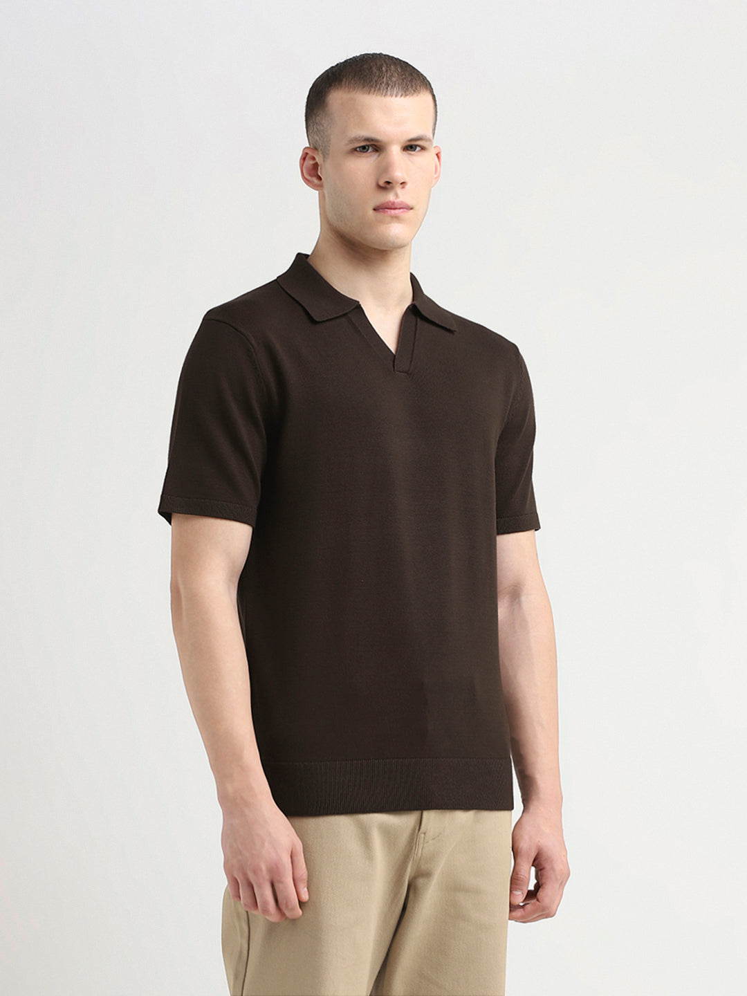 Knitted Polo - Dark Brown
