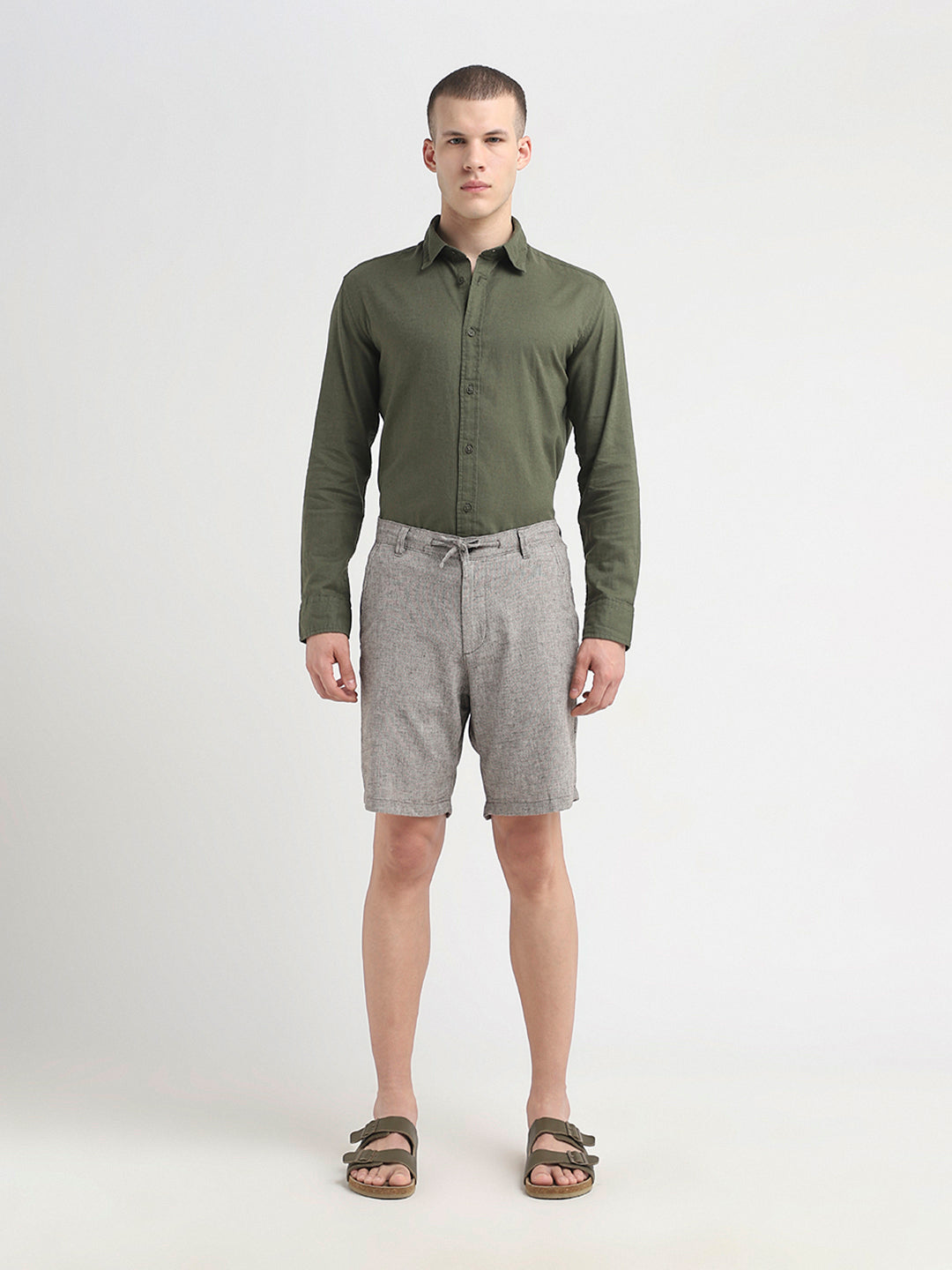 Linen Blend Regular Fit Shorts