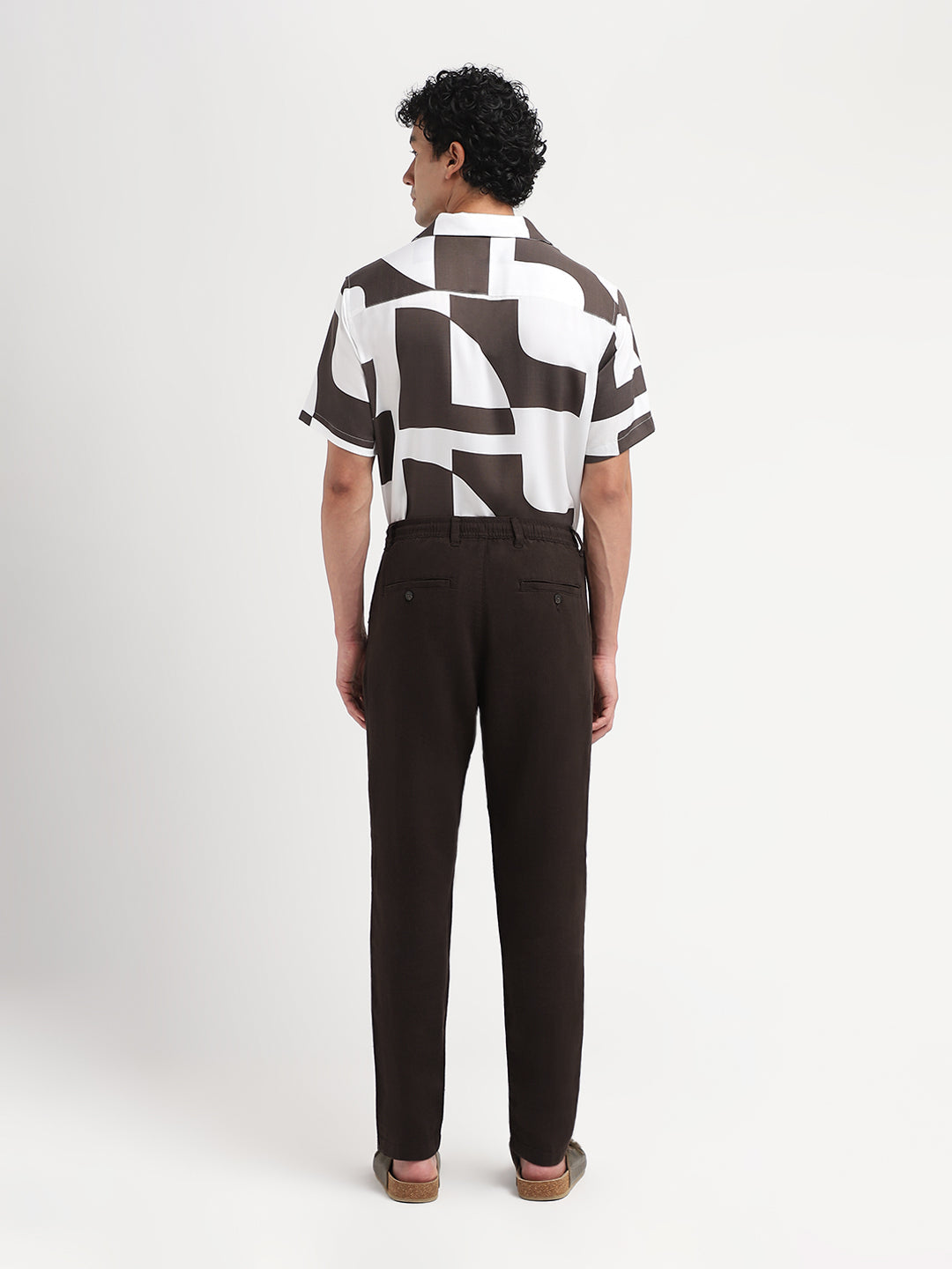 Linen Blend Slim Fit Pants