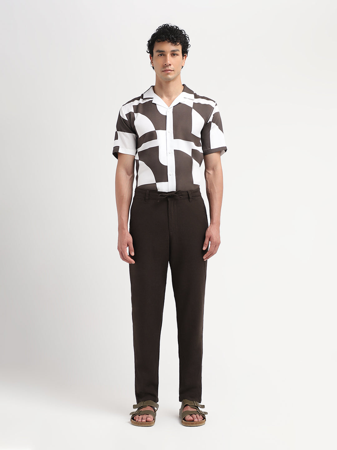 Linen Blend Slim Fit Pants