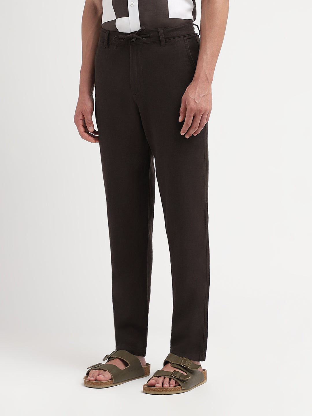 Linen Blend Slim Fit Pants