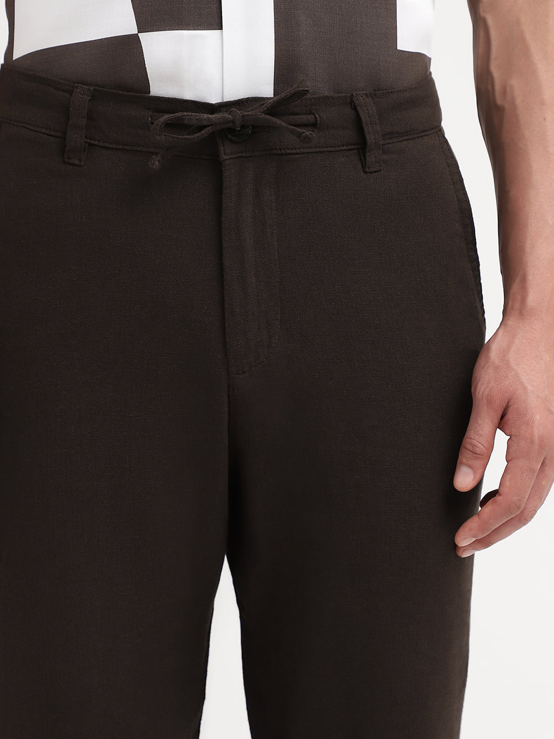 Linen Blend Slim Fit Pants