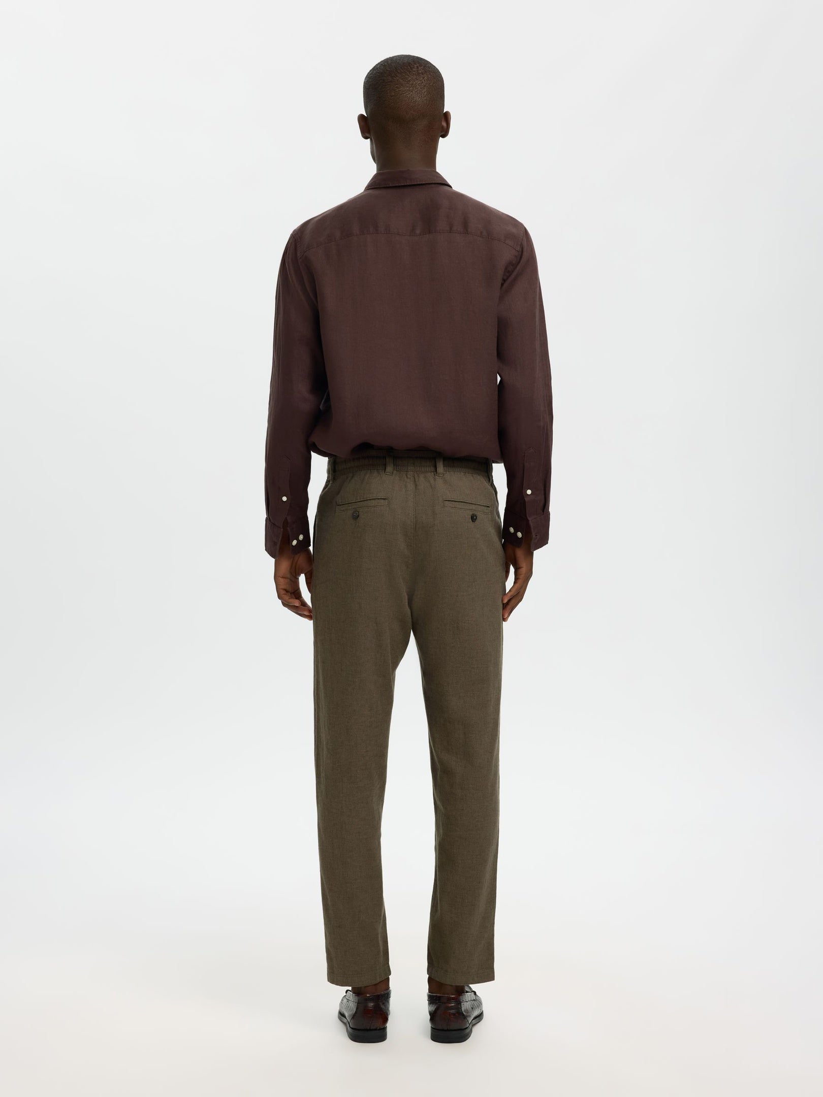 Slim Fit Linen Blend Pants