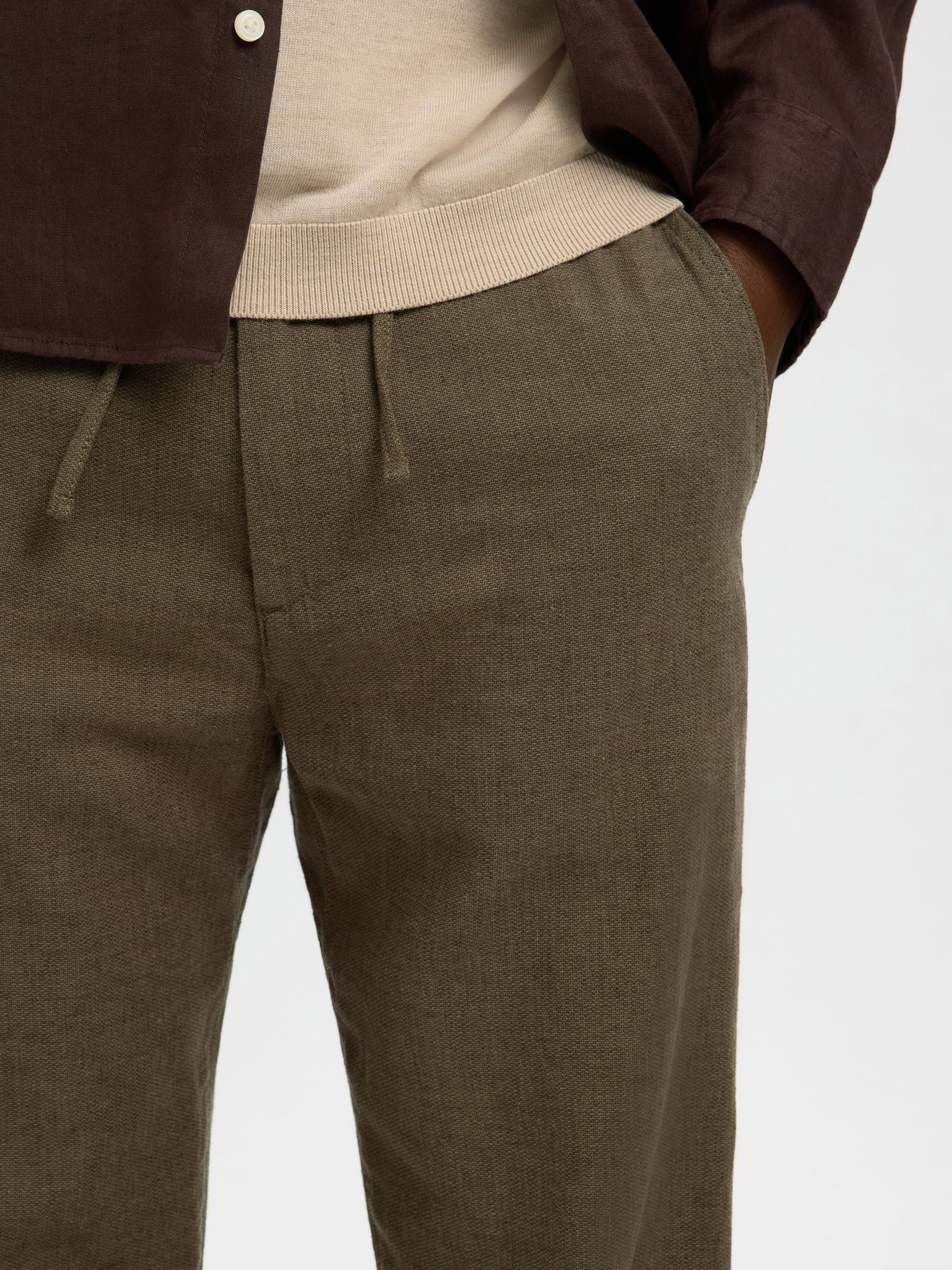 Slim Fit Linen Blend Pants