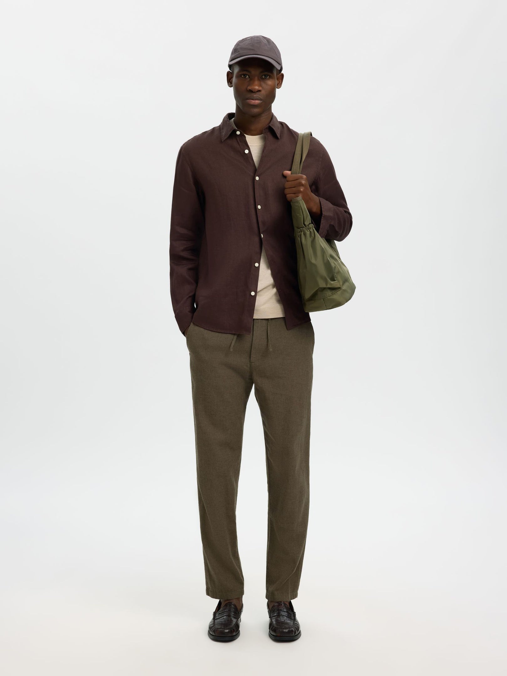 Slim Fit Linen Blend Pants