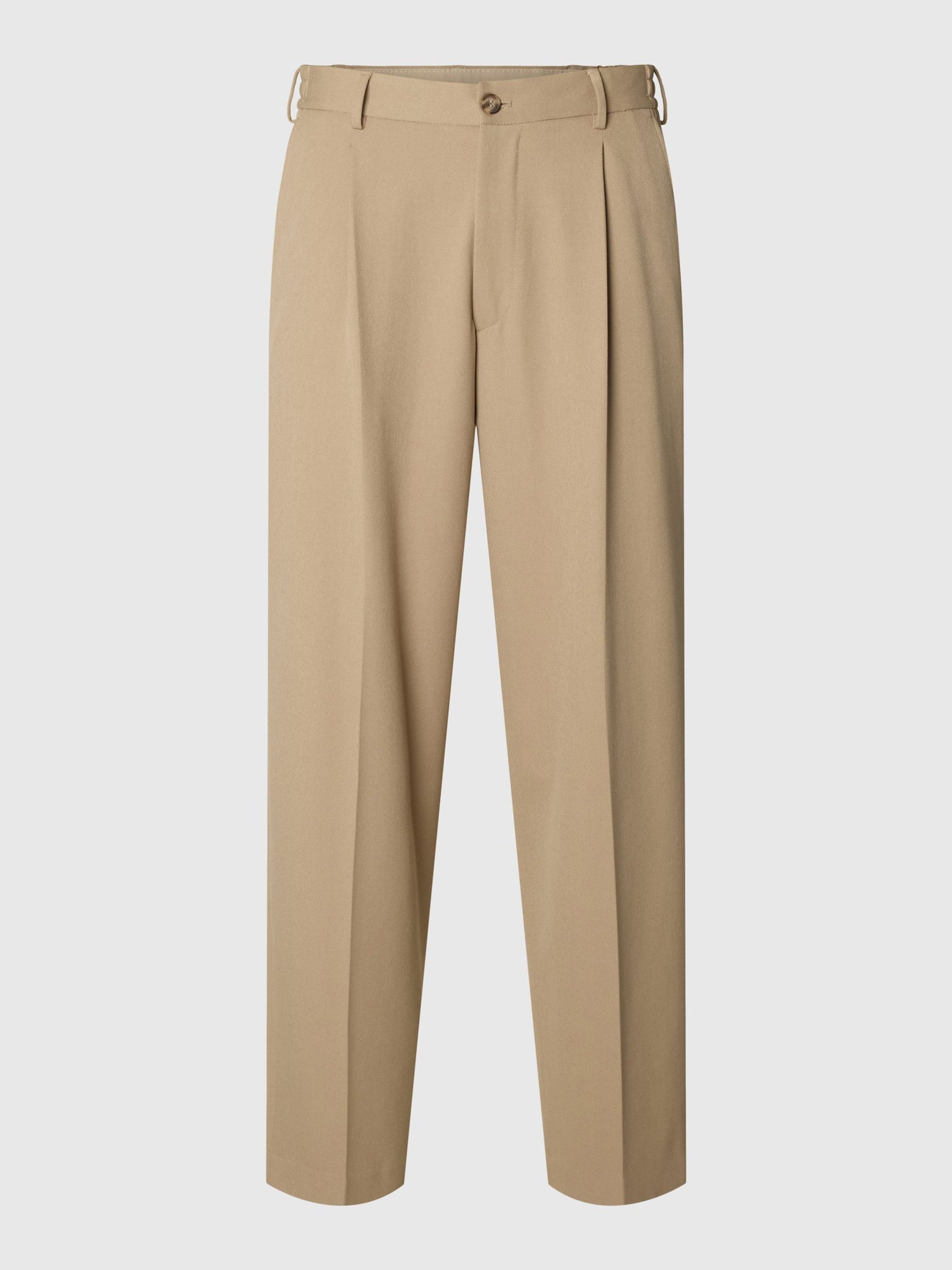 Beige Loose Fit Flex Pants