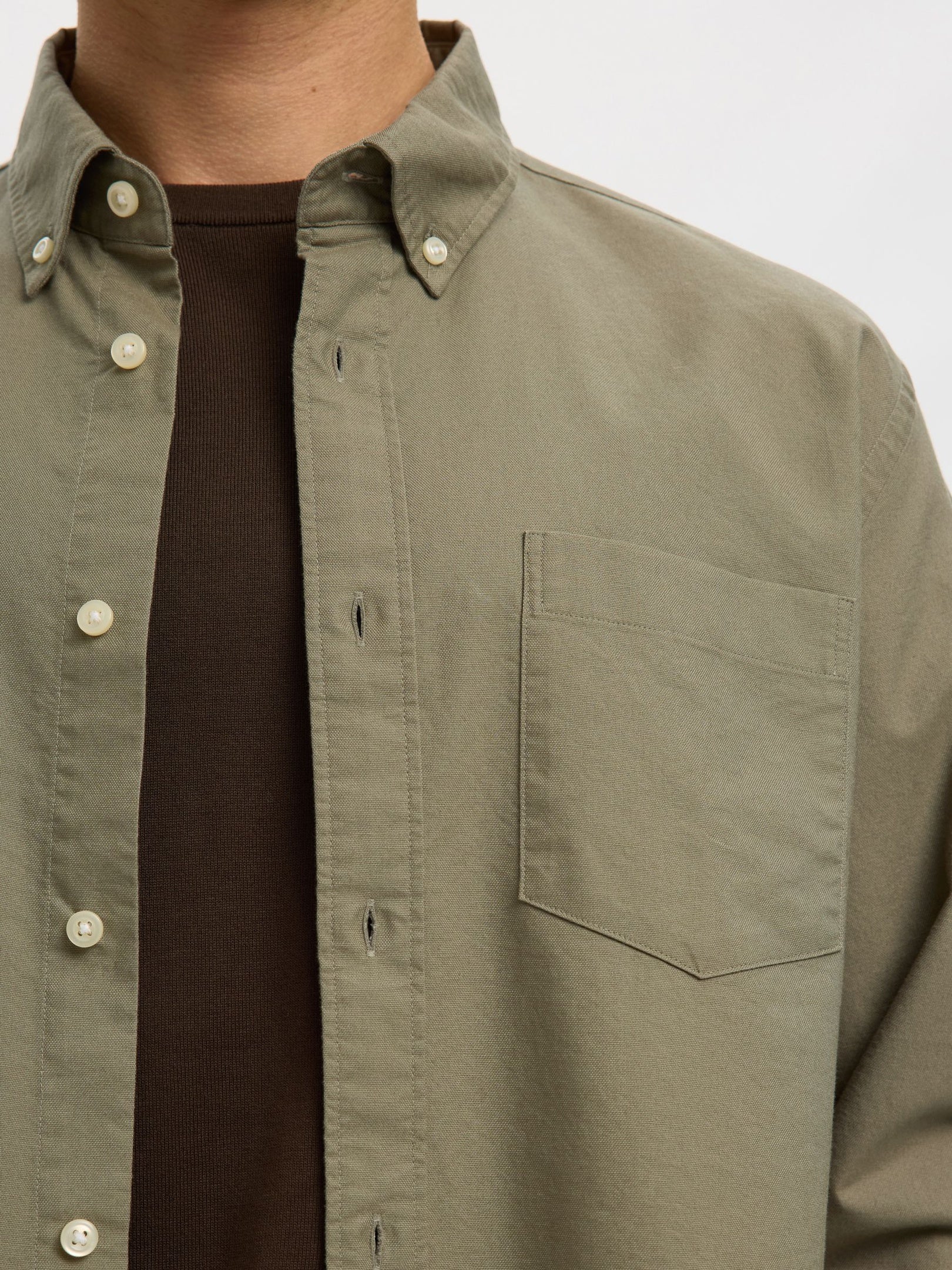Button-Down Collar Cotton Shirt