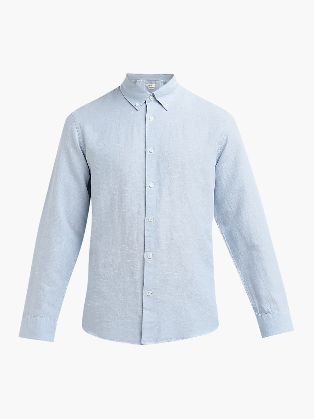 Slim Fit Linen Blend Shirt - Light Blue