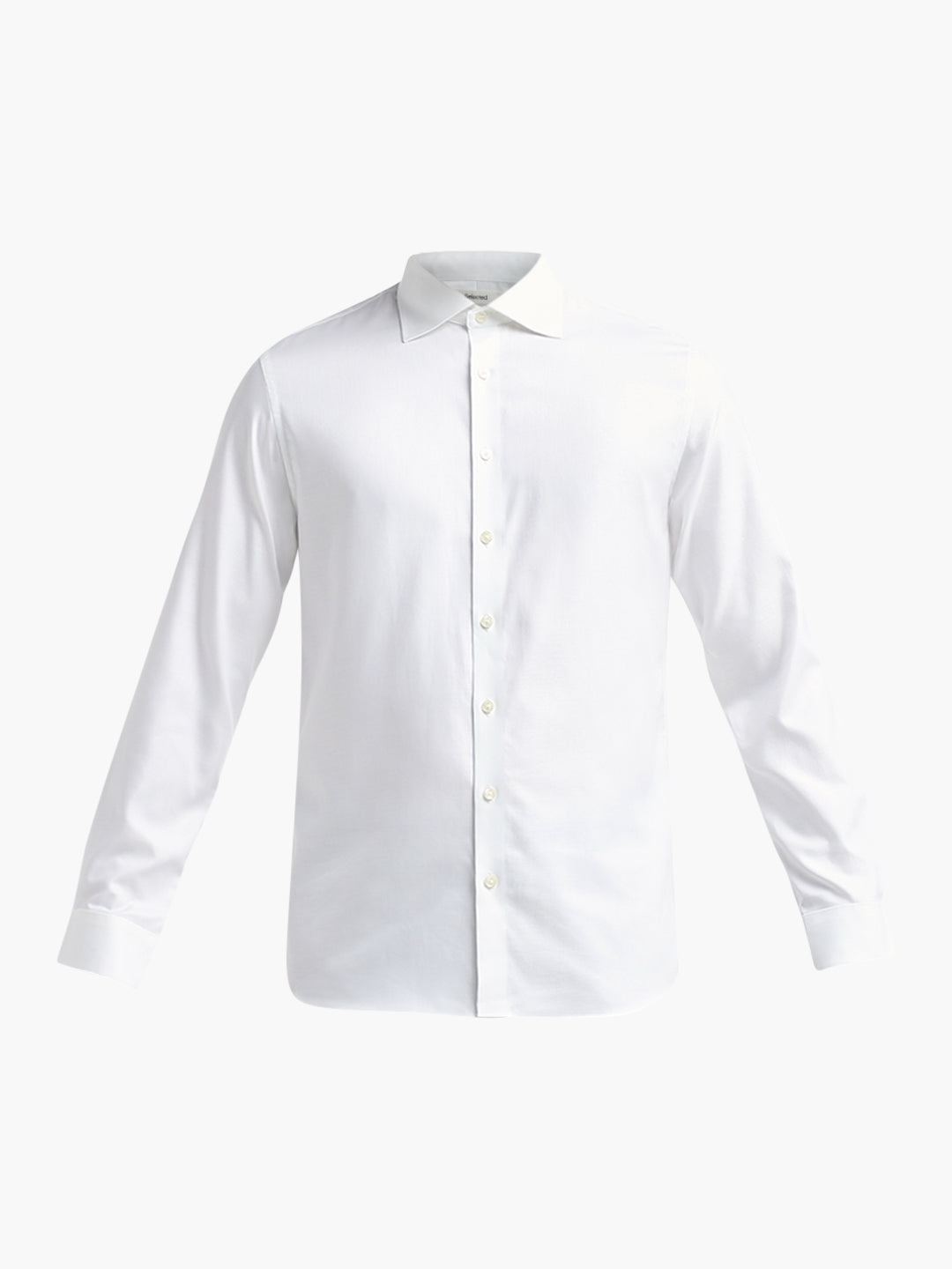 White Spread Collar Slim Fit Shirt