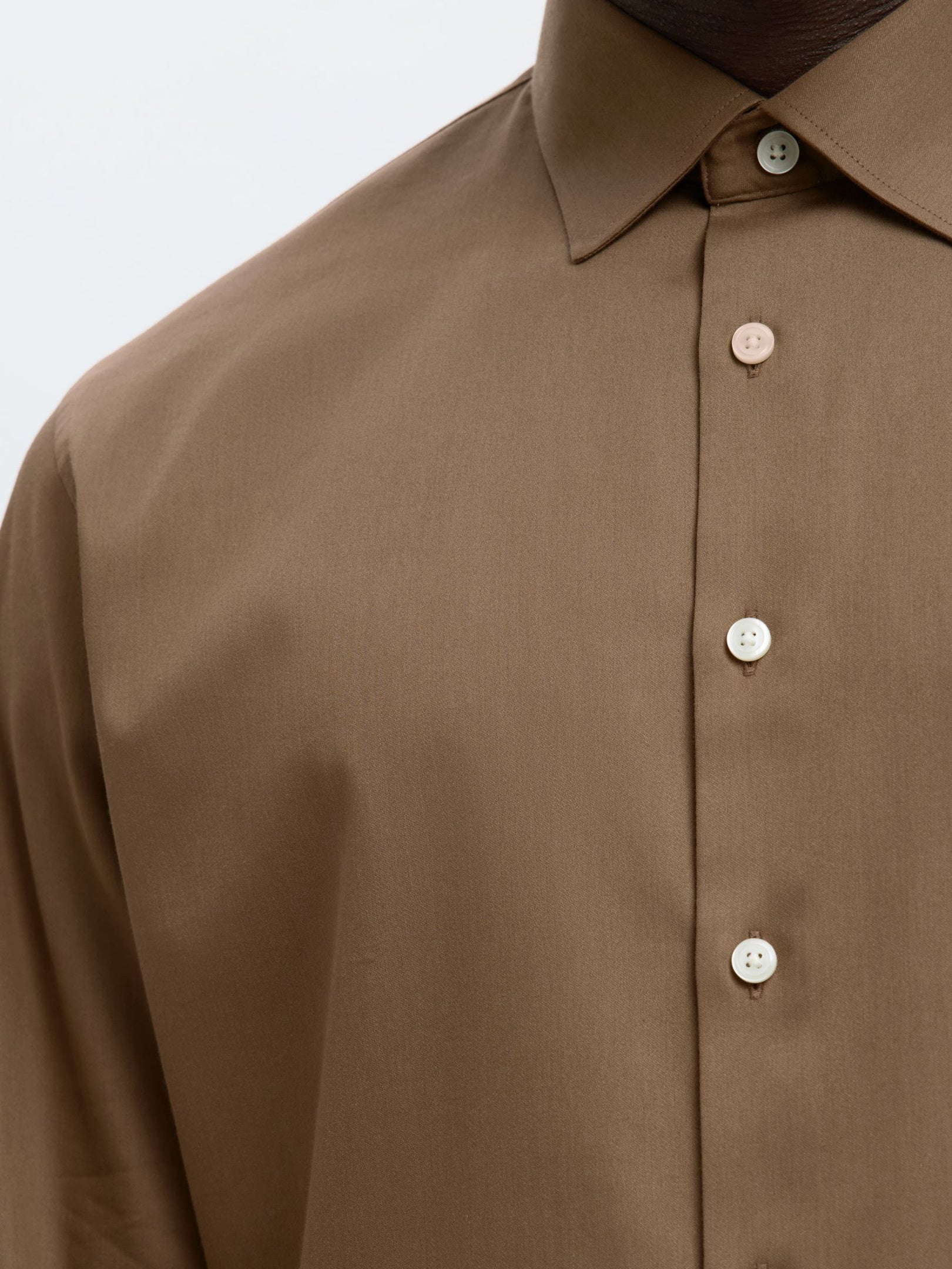 Slim Fit Performance Shirt - Brown
