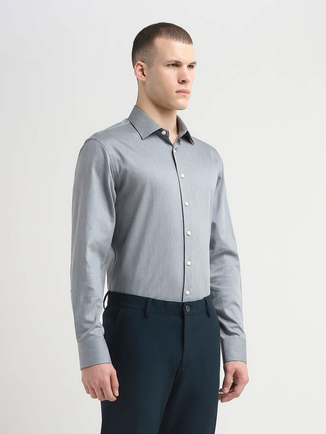 Stretch Slim Fit Shirt - Grey