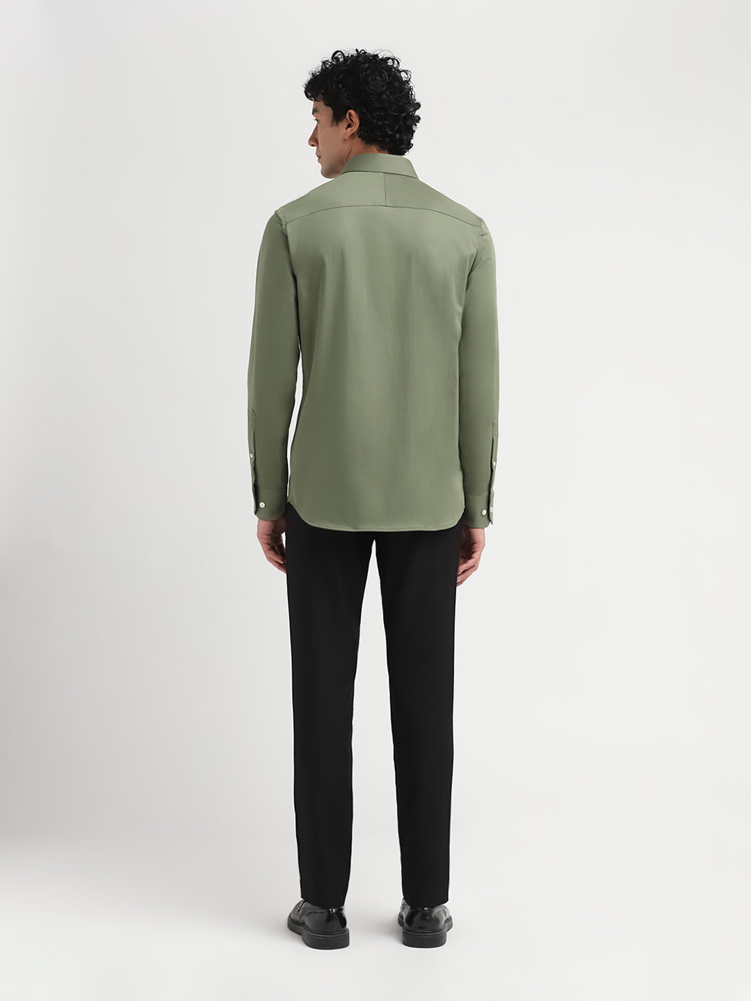 Green Slim Fit Formal Shirt