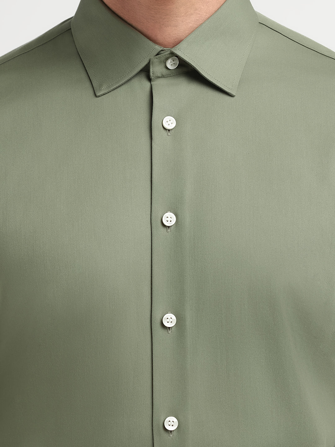 Green Slim Fit Formal Shirt