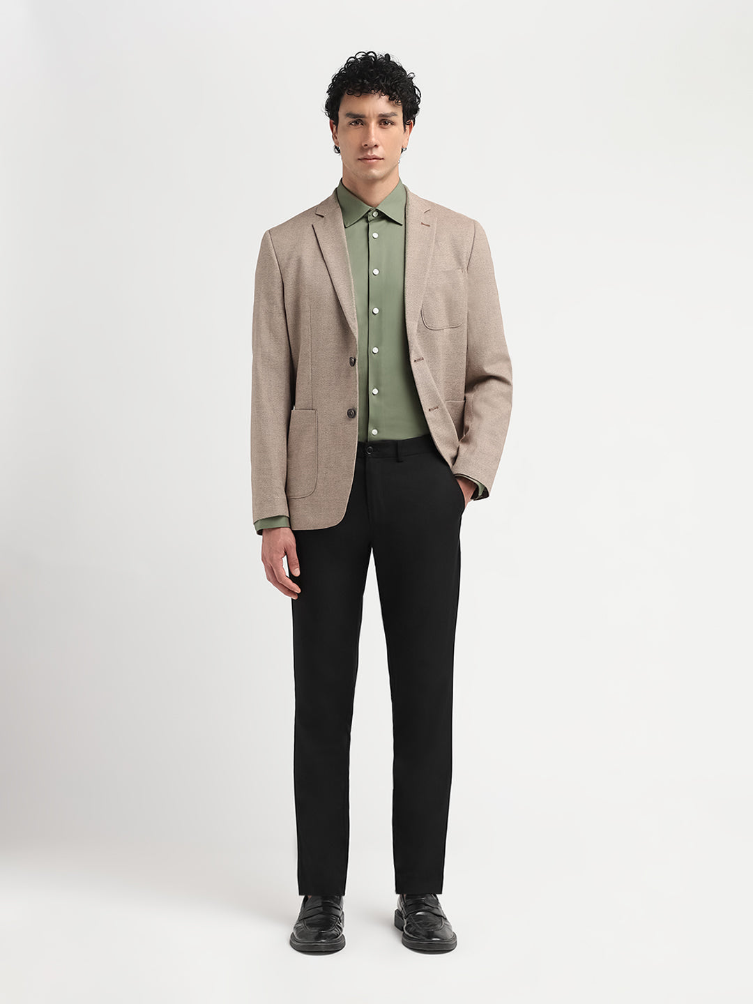 Green Slim Fit Formal Shirt