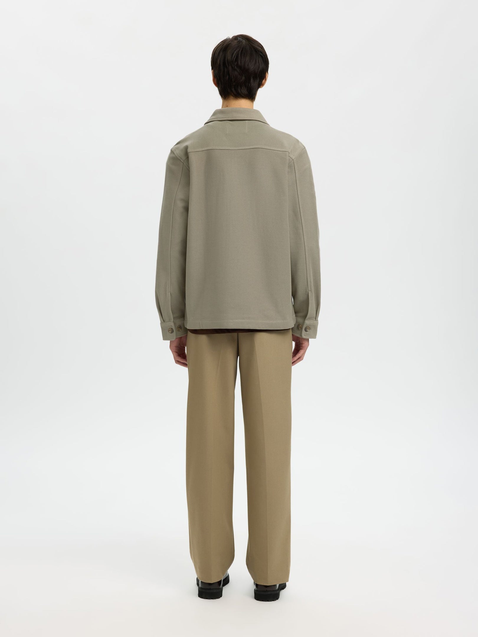 Olive Sweat Overshirt